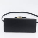 Salvatore Ferragamo Gancini Hand Bag Leather 2way Navy Gold Auth fm5153-5