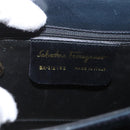 Salvatore Ferragamo Gancini Hand Bag Leather 2way Navy Gold Auth fm5153-12
