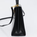 Salvatore Ferragamo Gancini Hand Bag Leather 2way Navy Gold Auth fm5153-3