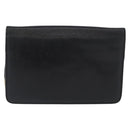 Christian Dior Chain Shoulder Bag Leather Black Gold Auth fm5154-2