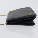 Christian Dior Chain Shoulder Bag Leather Black Gold Auth fm5154-4