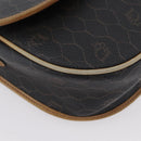 Christian Dior Honeycomb Canvas Shoulder Bag PVC Black Gold Auth fm5155-10