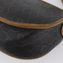 Christian Dior Honeycomb Canvas Shoulder Bag PVC Black Gold Auth fm5155-13
