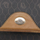 Christian Dior Honeycomb Canvas Shoulder Bag PVC Black Gold Auth fm5155-14