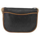 Christian Dior Honeycomb Canvas Shoulder Bag PVC Black Gold Auth fm5155-3