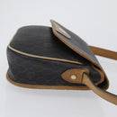 Christian Dior Honeycomb Canvas Shoulder Bag PVC Black Gold Auth fm5155-4