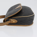 Christian Dior Honeycomb Canvas Shoulder Bag PVC Black Gold Auth fm5155-5