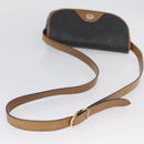 Christian Dior Honeycomb Canvas Shoulder Bag PVC Black Gold Auth fm5155-7