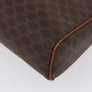 CELINE Macadam Canvas Pouch PVC Leather Brown Gold Auth fm5156-14