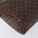 CELINE Macadam Canvas Pouch PVC Leather Brown Gold Auth fm5156-15