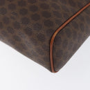 CELINE Macadam Canvas Pouch PVC Leather Brown Gold Auth fm5156-16