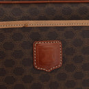 CELINE Macadam Canvas Pouch PVC Leather Brown Gold Auth fm5156-18