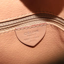 CELINE Macadam Canvas Pouch PVC Leather Brown Gold Auth fm5156-12