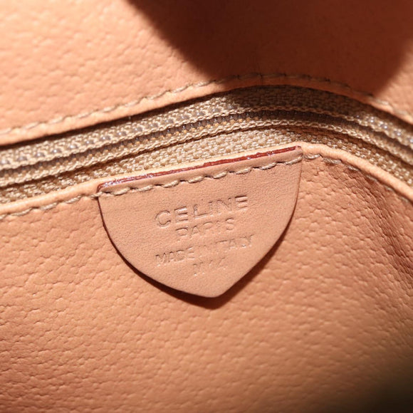 CELINE Macadam Canvas Pouch PVC Leather Brown Gold Auth fm5156