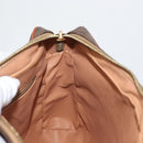 CELINE Macadam Canvas Pouch PVC Leather Brown Gold Auth fm5156-19