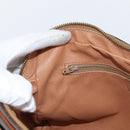 CELINE Macadam Canvas Pouch PVC Leather Brown Gold Auth fm5156-21