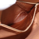 CELINE Macadam Canvas Pouch PVC Leather Brown Gold Auth fm5156-11