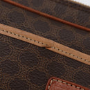 CELINE Macadam Canvas Pouch PVC Leather Brown Gold Auth fm5156-6
