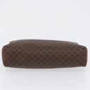 CELINE Macadam Canvas Pouch PVC Leather Brown Gold Auth fm5156-7