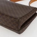 CELINE Macadam Canvas Circle Shoulder Bag PVC Leather Brown Gold Auth fm5157-17