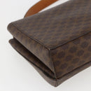 CELINE Macadam Canvas Circle Shoulder Bag PVC Leather Brown Gold Auth fm5157-18