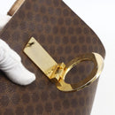 CELINE Macadam Canvas Circle Shoulder Bag PVC Leather Brown Gold Auth fm5157-19