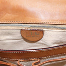 CELINE Macadam Canvas Circle Shoulder Bag PVC Leather Brown Gold Auth fm5157-20