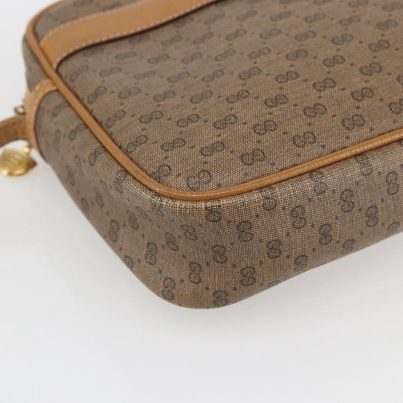 GUCCI Micro GG Supreme Clutch Bag PVC Beige Gold 014 58 0097 Auth fm5160