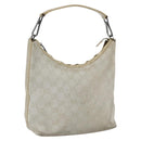 GUCCI GG Canvas Guccissima Bag Suede Light Beige Silver 000 0602 Auth fm5161-1