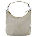 GUCCI GG Canvas Guccissima Bag Suede Light Beige Silver 000 0602 Auth fm5161-13
