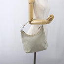 GUCCI GG Canvas Guccissima Bag Suede Light Beige Silver 000 0602 Auth fm5161-21