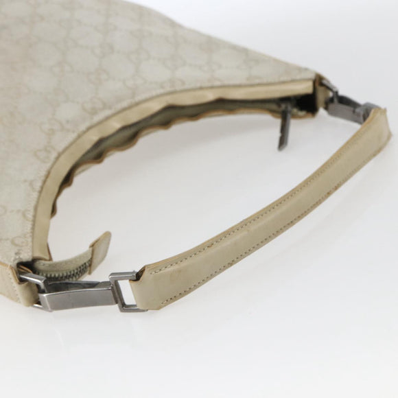 GUCCI GG Canvas Guccissima Bag Suede Light Beige Silver 000 0602 Auth fm5161