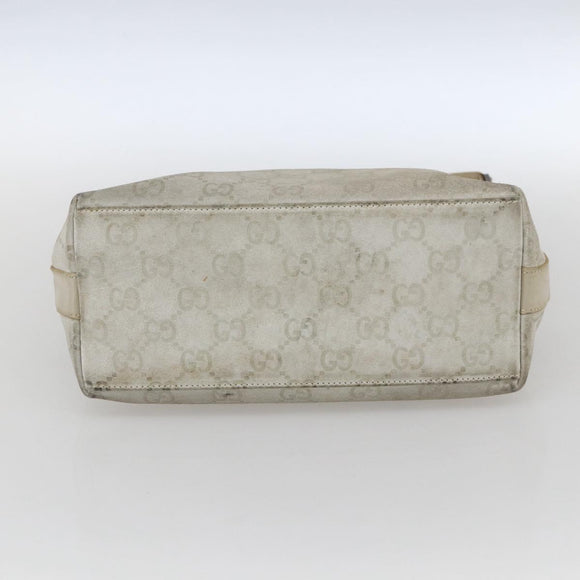 GUCCI GG Canvas Guccissima Bag Suede Light Beige Silver 000 0602 Auth fm5161