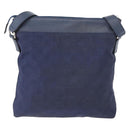 GUCCI GG Canvas Shoulder Bag Nylon Leather Blue Silver 510342 Auth fm5162-3