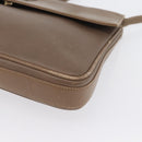 GUCCI Shoulder Bag Leather Beige Gold Auth fm5163-12
