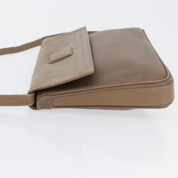 GUCCI Shoulder Bag Leather Beige Gold Auth fm5163