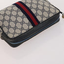 GUCCI GG Supreme GG Canvas Hand Bag PVC Canvas 2 Set Navy Beige Auth fm5165-13