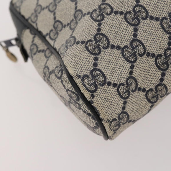 GUCCI GG Supreme GG Canvas Hand Bag PVC Canvas 2 Set Navy Beige Auth fm5165