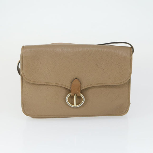 Christian Dior Clutch Bag Leather 2 Set Bordeaux Beige Auth fm5166