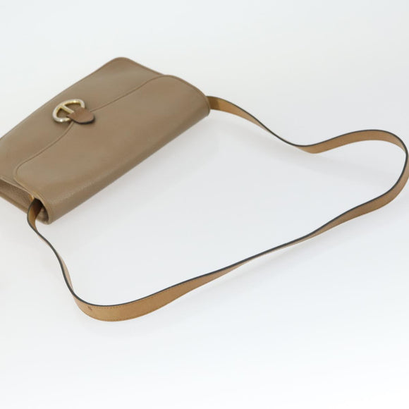 Christian Dior Clutch Bag Leather 2 Set Bordeaux Beige Auth fm5166