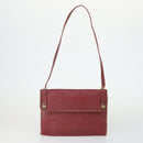 Christian Dior Clutch Bag Leather 2 Set Bordeaux Beige Auth fm5166-2