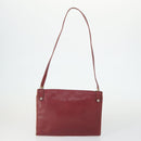 Christian Dior Clutch Bag Leather 2 Set Bordeaux Beige Auth fm5166-3