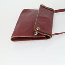 Christian Dior Clutch Bag Leather 2 Set Bordeaux Beige Auth fm5166-4