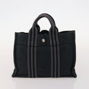 HERMES Fourre Tout Hand Bag Canvas 3 Set Orange Gray black Auth fm5167-10