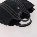 HERMES Fourre Tout Hand Bag Canvas 3 Set Orange Gray black Auth fm5167-12
