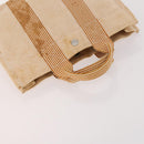 HERMES Fourre Tout Hand Bag Canvas 3 Set Orange Gray black Auth fm5167-19