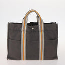 HERMES Fourre Tout Hand Bag Canvas 3 Set Orange Gray black Auth fm5167-2