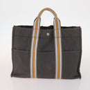 HERMES Fourre Tout Hand Bag Canvas 3 Set Orange Gray black Auth fm5167-3