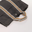 HERMES Fourre Tout Hand Bag Canvas 3 Set Orange Gray black Auth fm5167-5