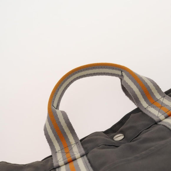 HERMES Fourre Tout Hand Bag Canvas 3 Set Orange Gray black Auth fm5167